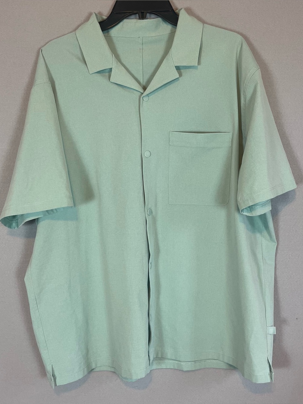 Lululemon Short Sleeve Snap Shirt Mens Seafoam Mint Green Camp Collar Ripstop